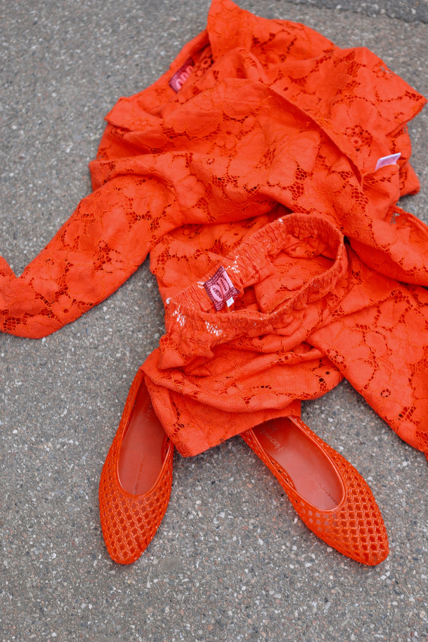 Prysselius Lace Pants - Mandarin Red
