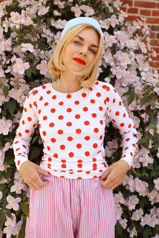 Balula Long Sleeve - Tomato Dot READY TO SHIP