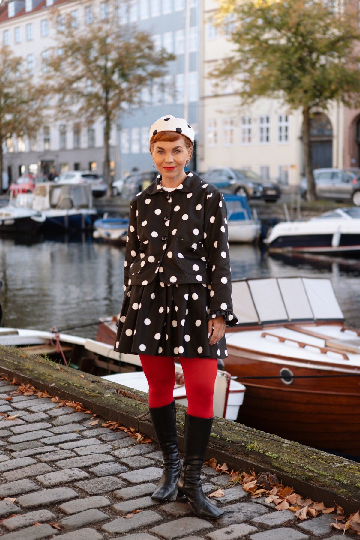 Wanda Mini Skirt - Polka Blanc Maxi