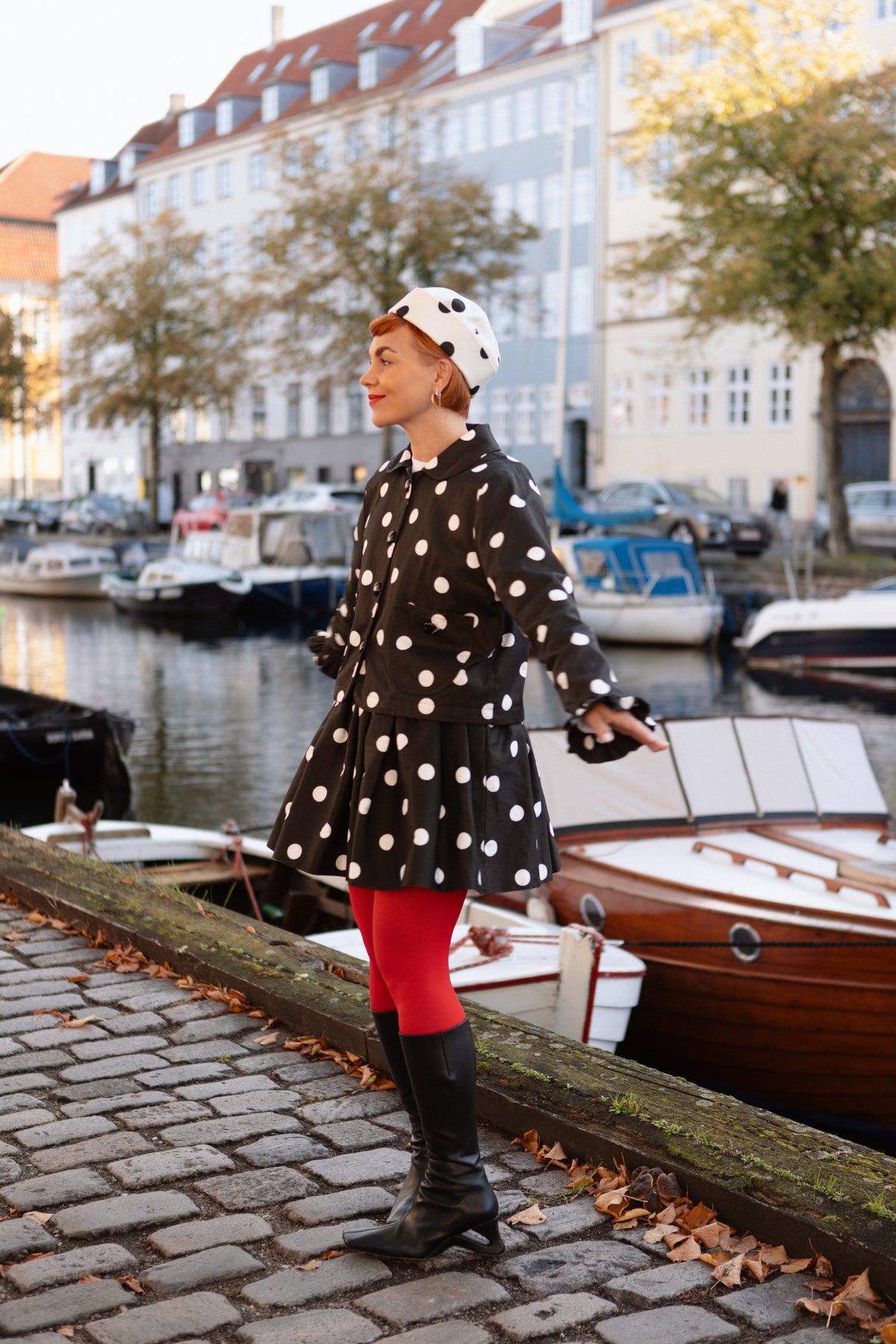 Wanda Mini Skirt - Polka Blanc Maxi