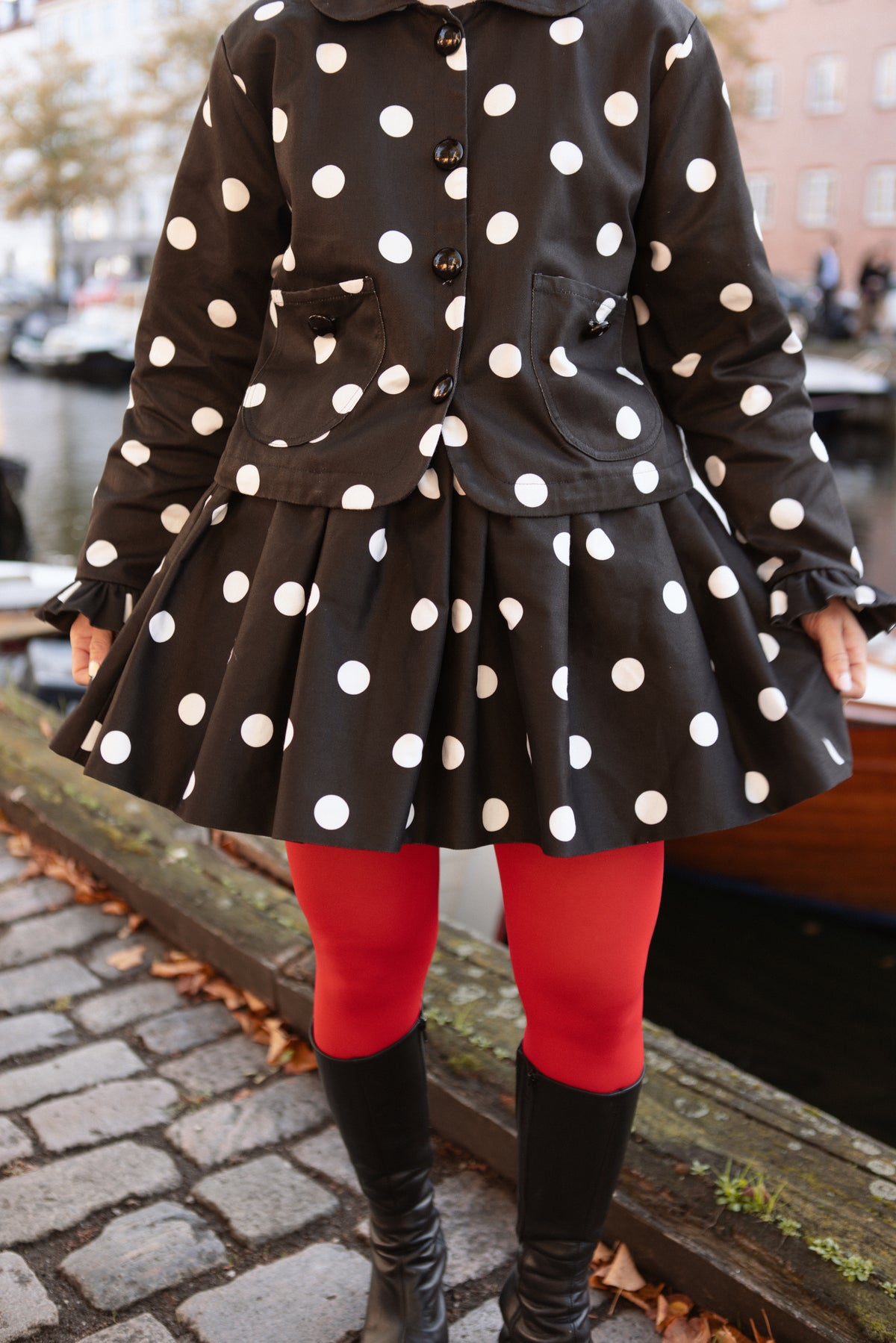 Wanda Mini Skirt - Polka Blanc Maxi