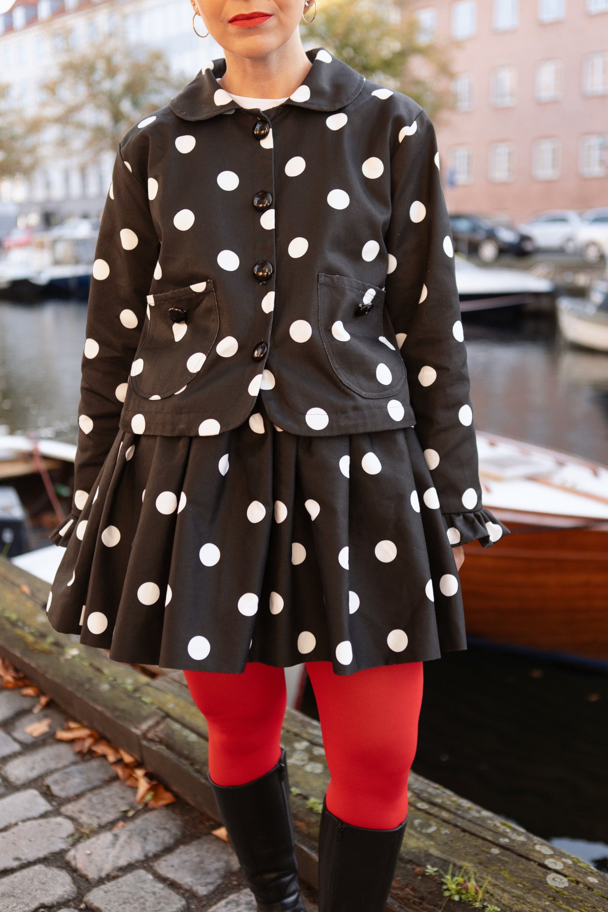 Wanda Mini Skirt - Polka Blanc Maxi