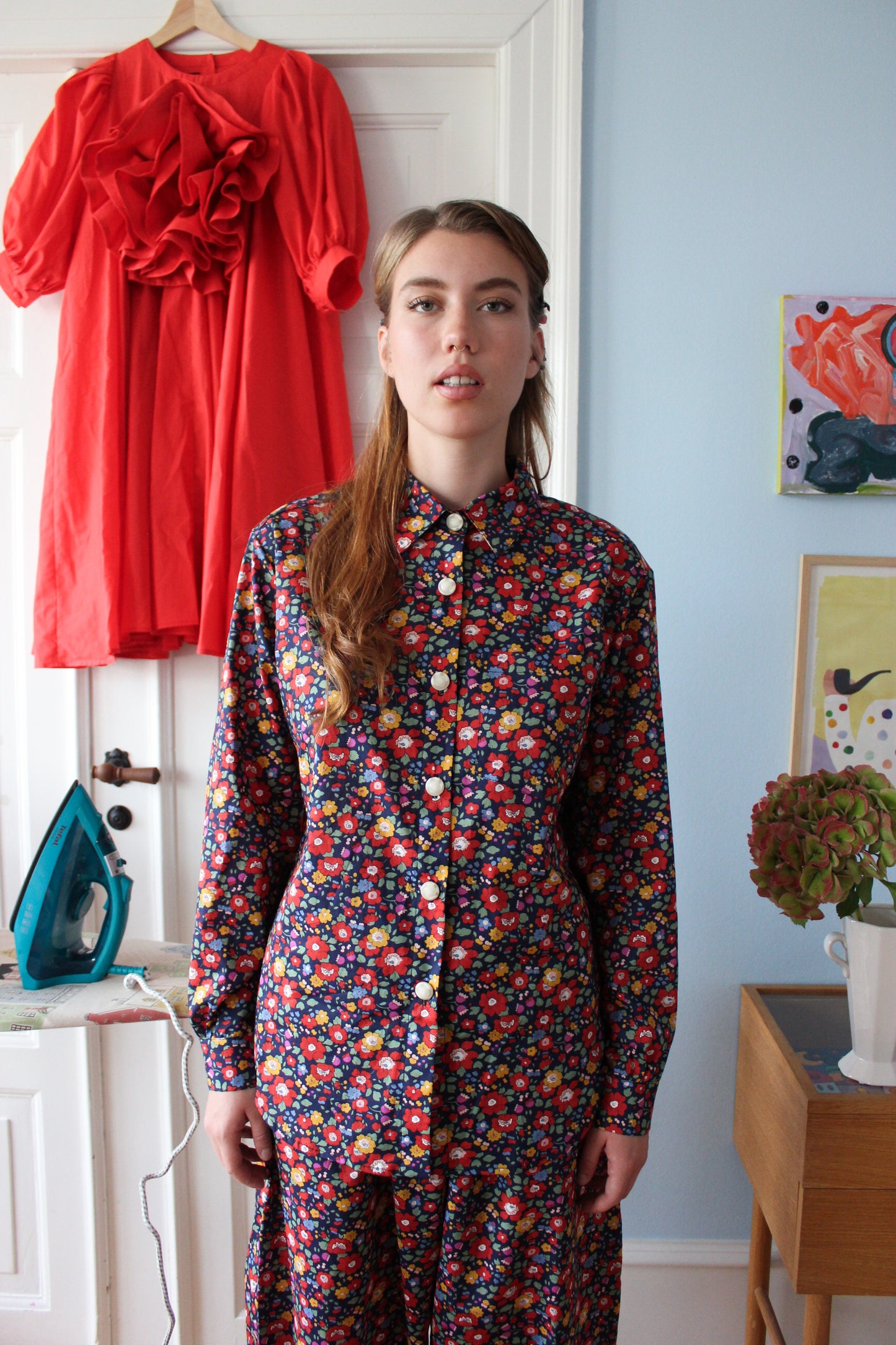 Tone of Eternity Shirt - Midnight Blue Flowers