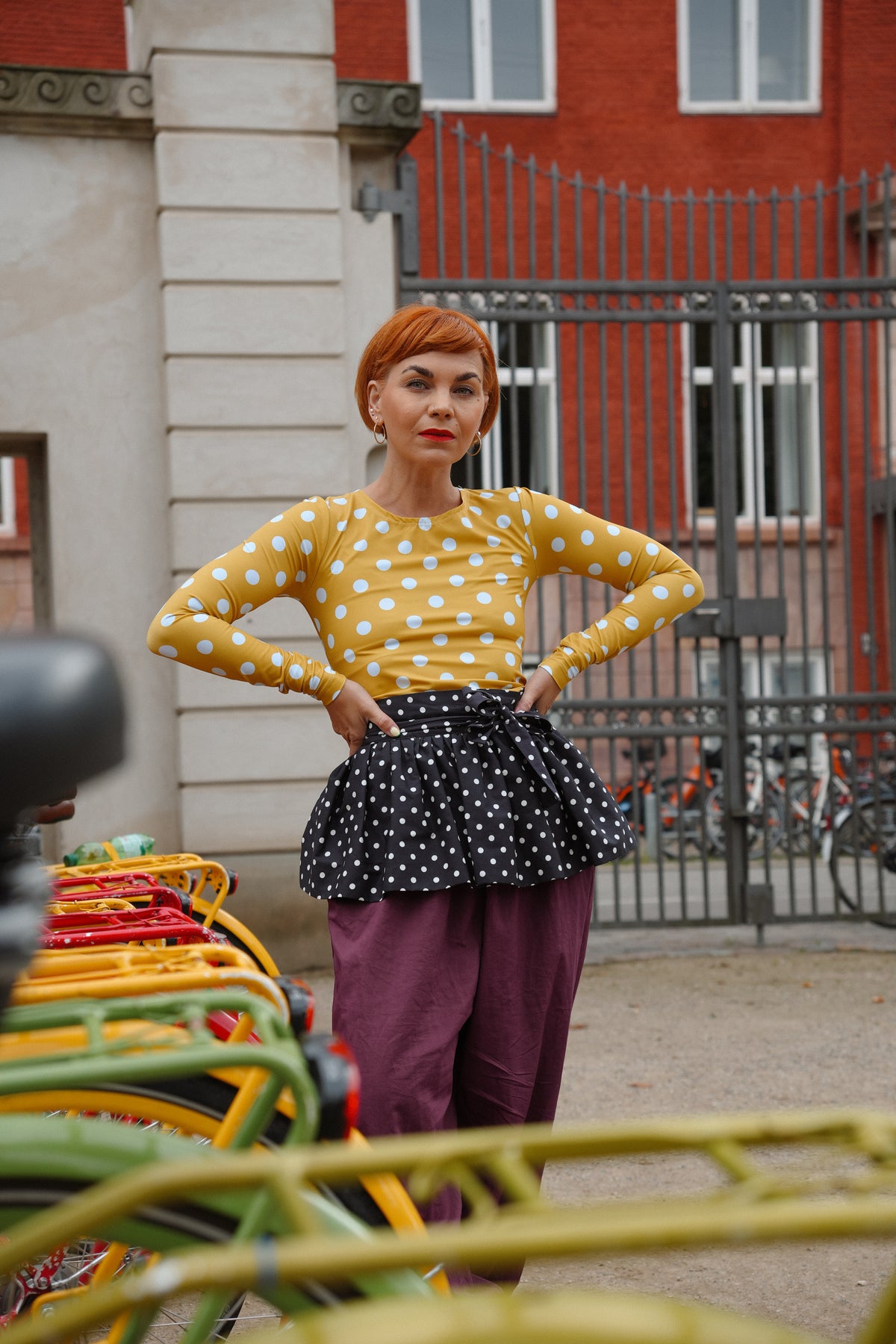 Bobbie Beam Wrap Skirt - Polka Noir