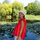 Water Lily Ruffle Top - Poppy Red