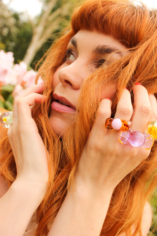 ODD LEMON x VIVIAN ALARCÓN Glass Ring- Delicate Lilac