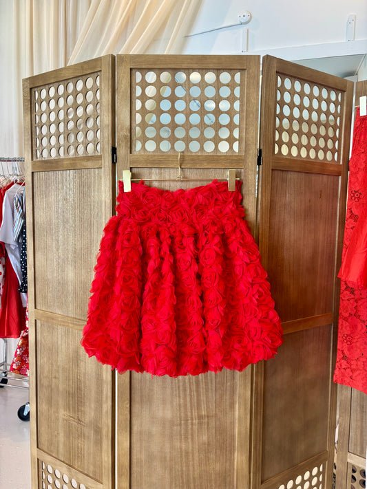 Cordelia Mini Ball Skirt sample - Rosie Red M