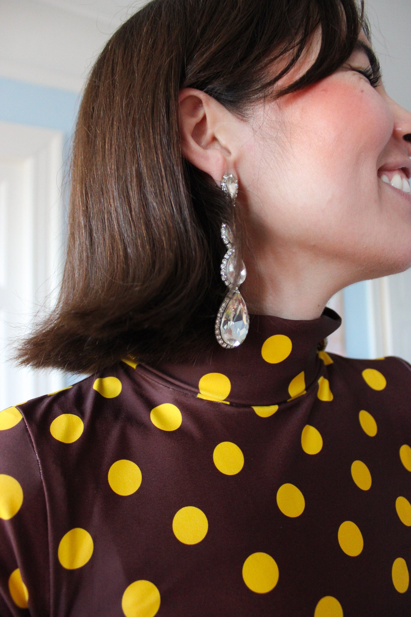 Wavy Dress - Coffee Noir Dots S