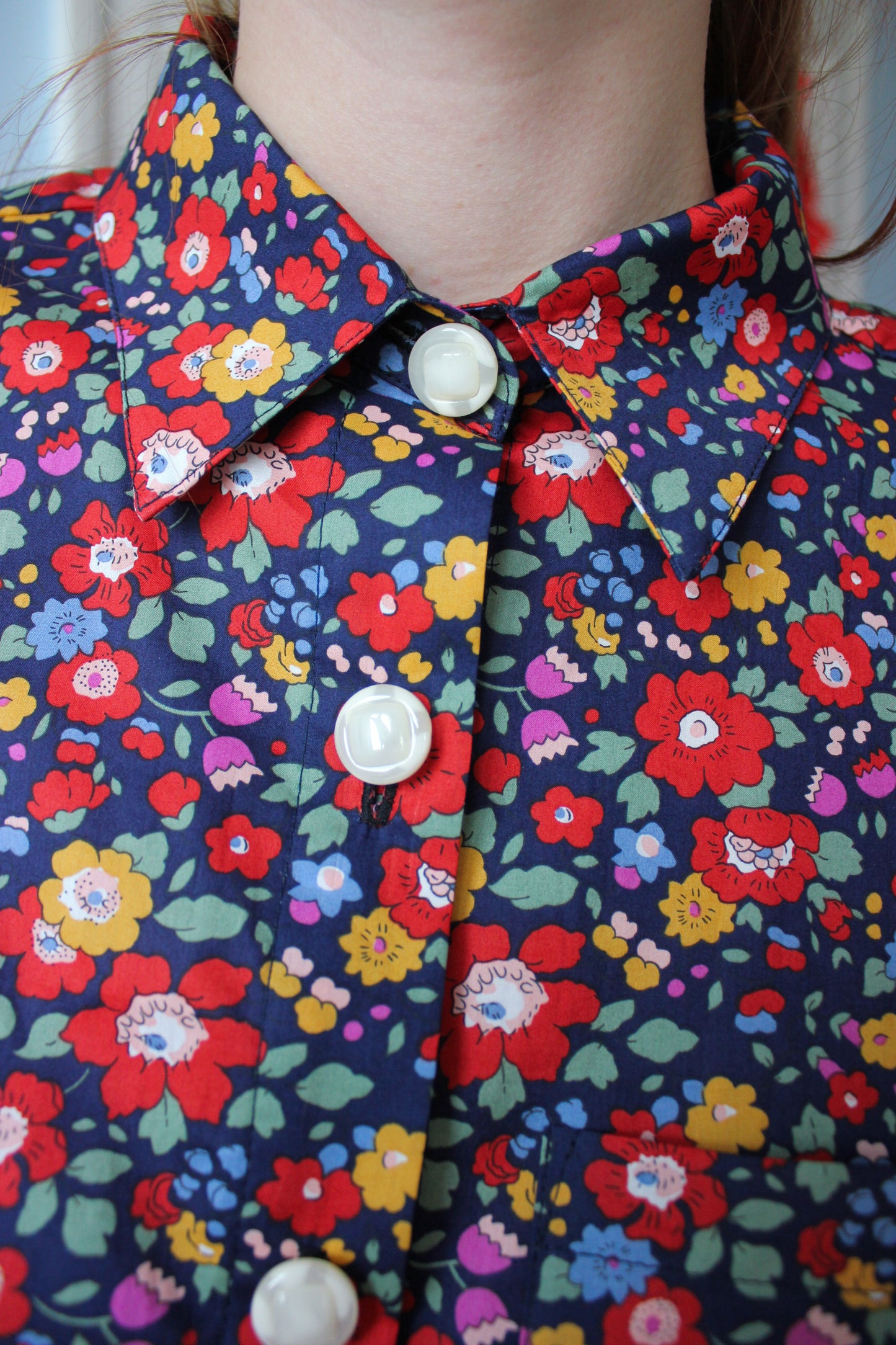 Tone of Eternity Shirt - Midnight Blue Flowers