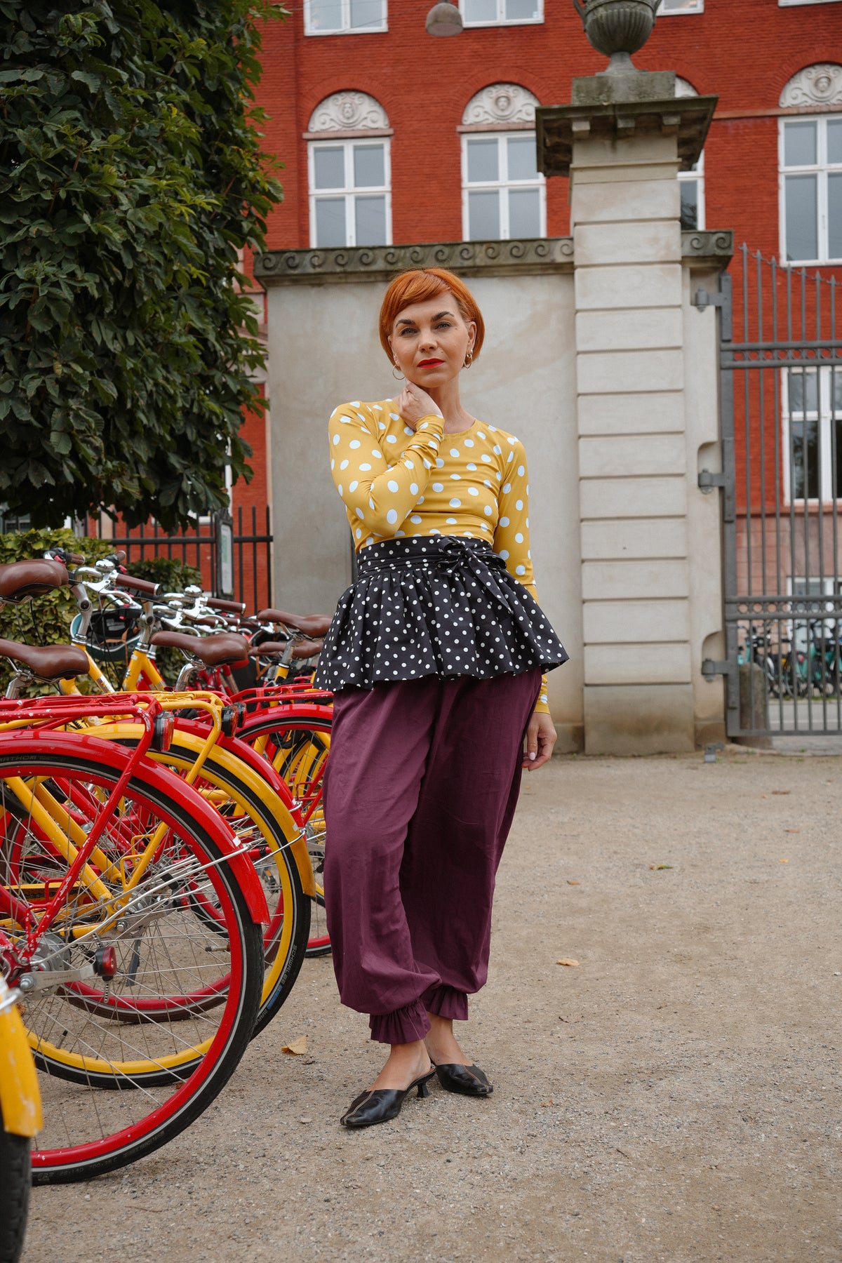 Bobbie Beam Wrap Skirt - Polka Noir