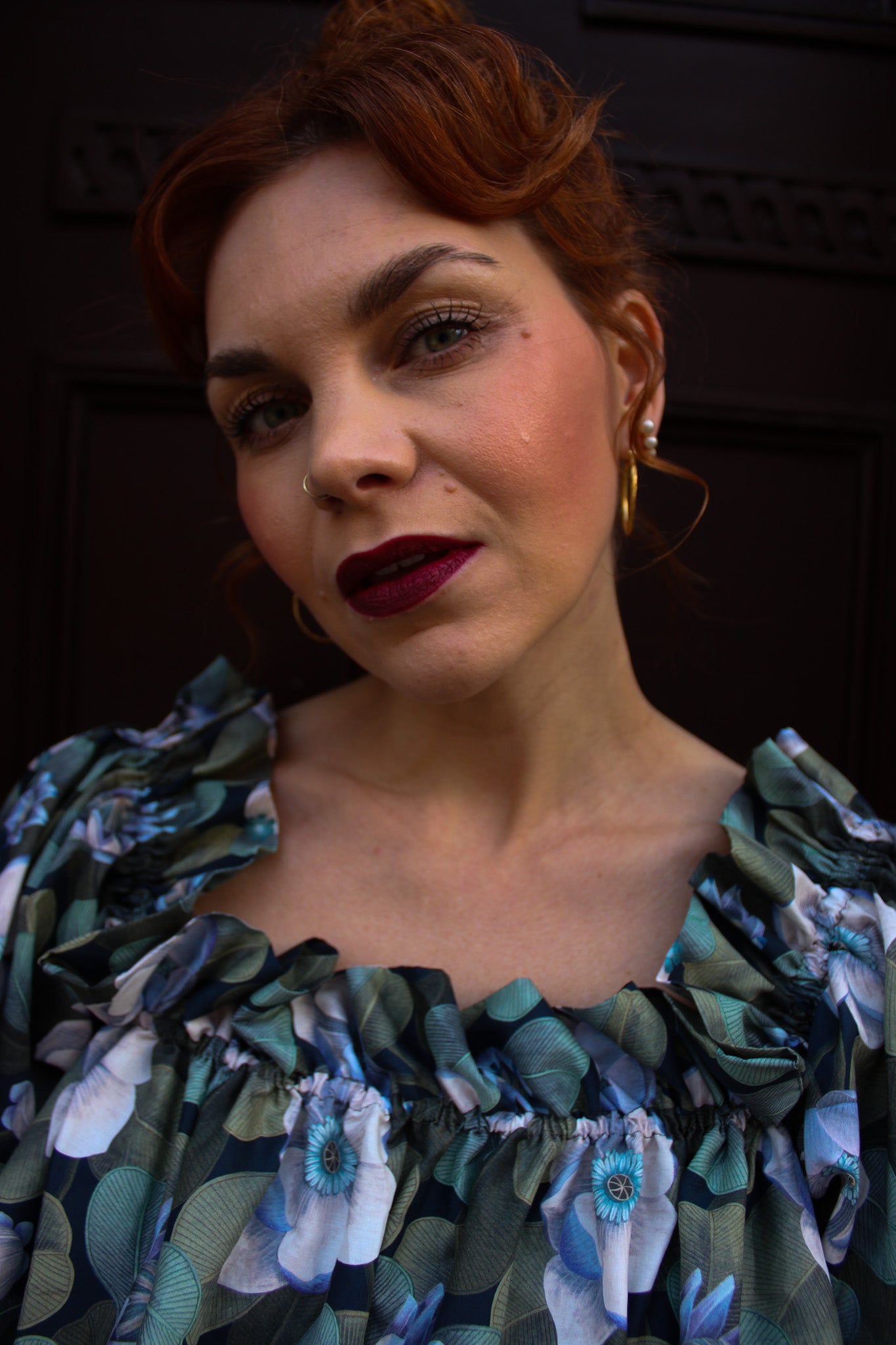 Flora Ruffle Top - Dark Fleur