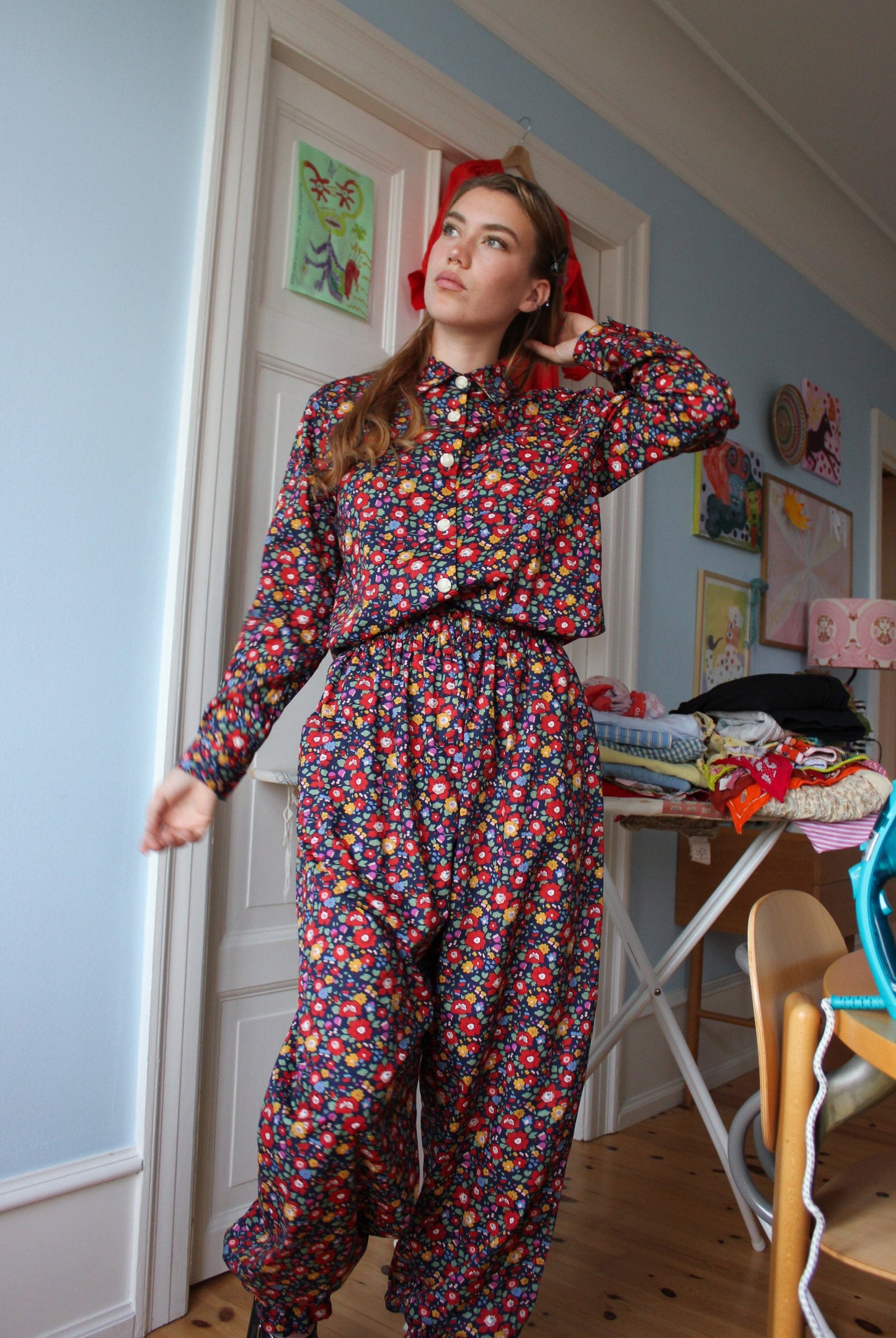 Tone of Eternity Shirt - Midnight Blue Flowers