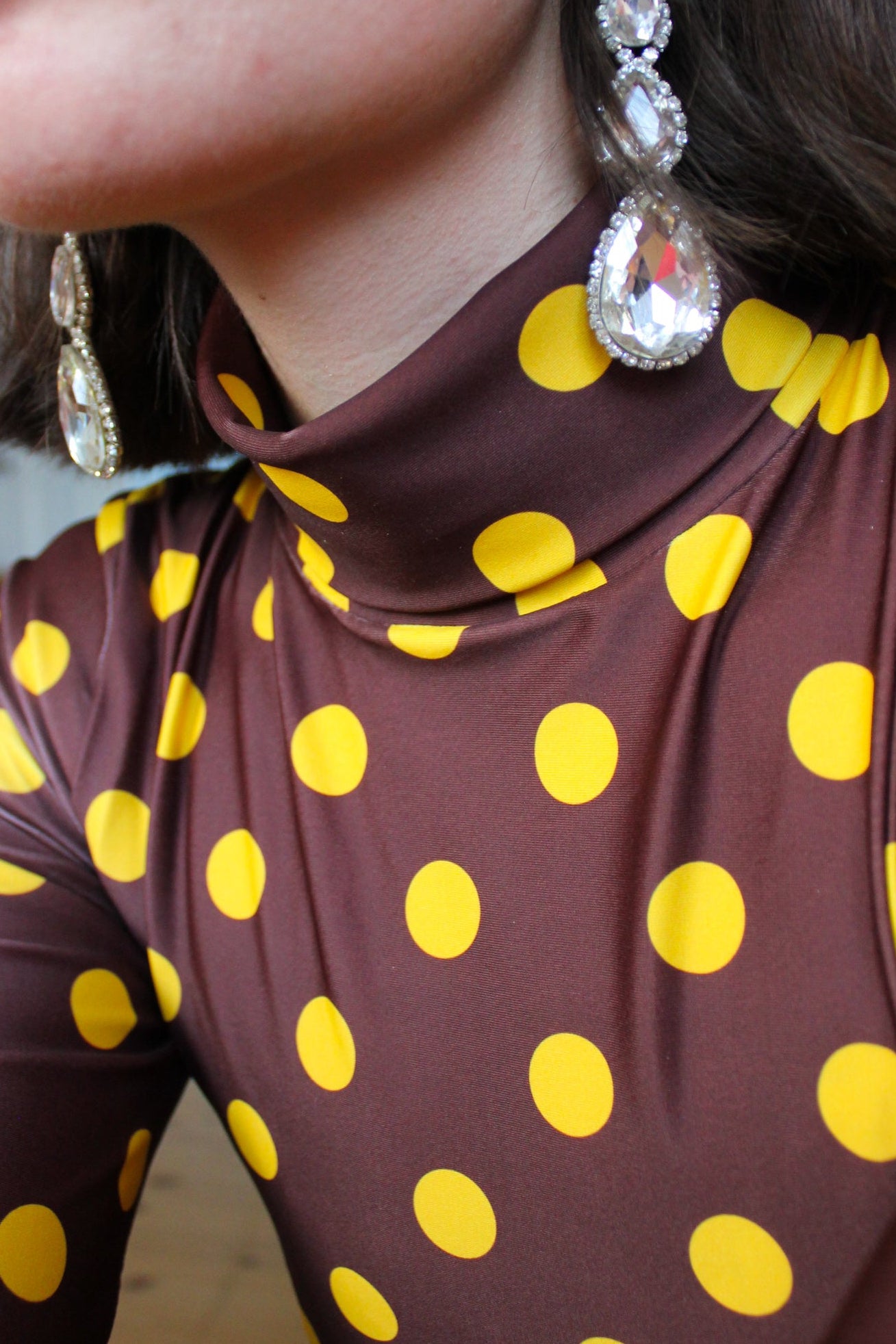 Wavy Dress - Coffee Noir Dots