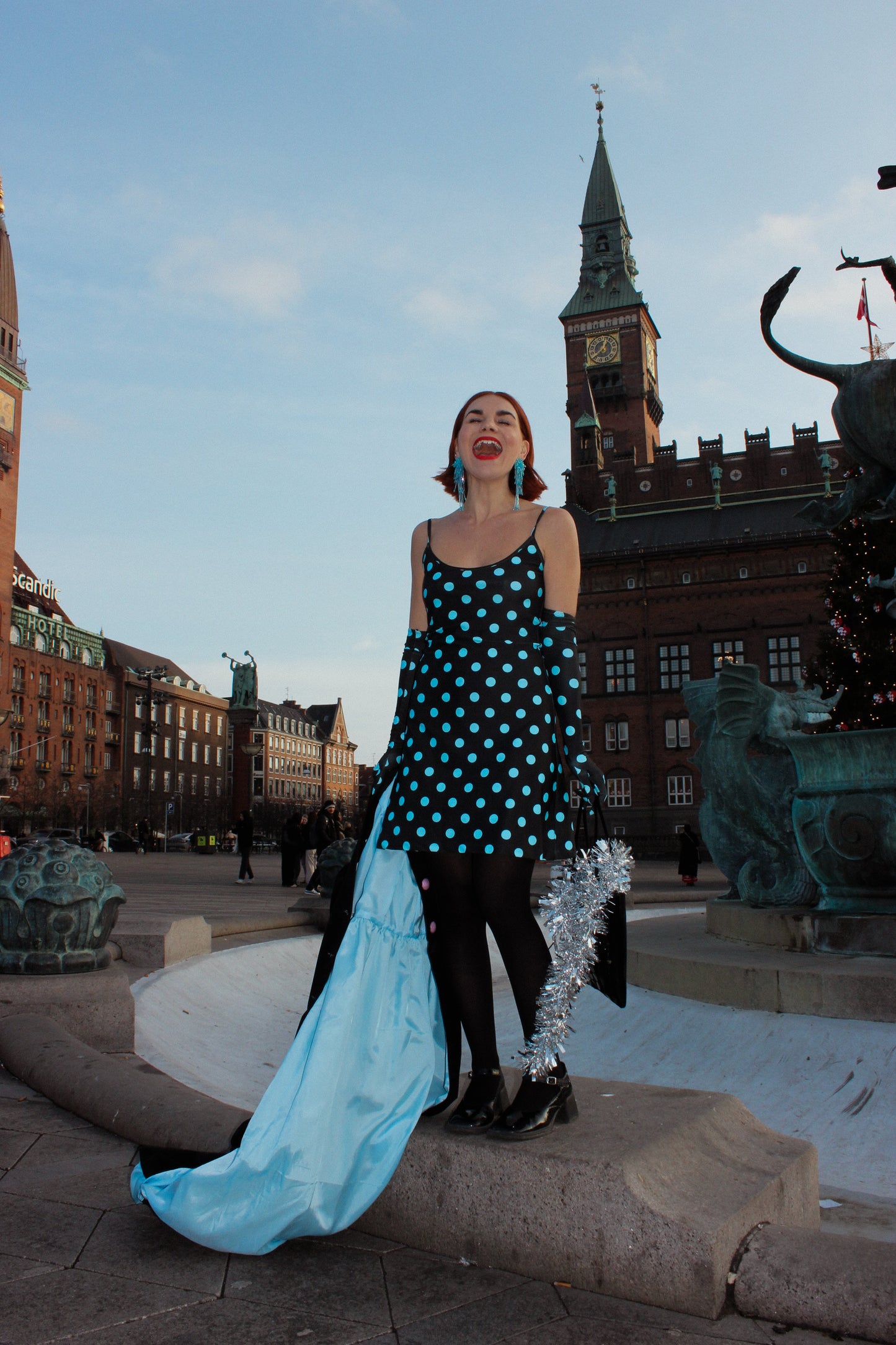 Celeste Mini Slip Dress - Moon Dance Dots