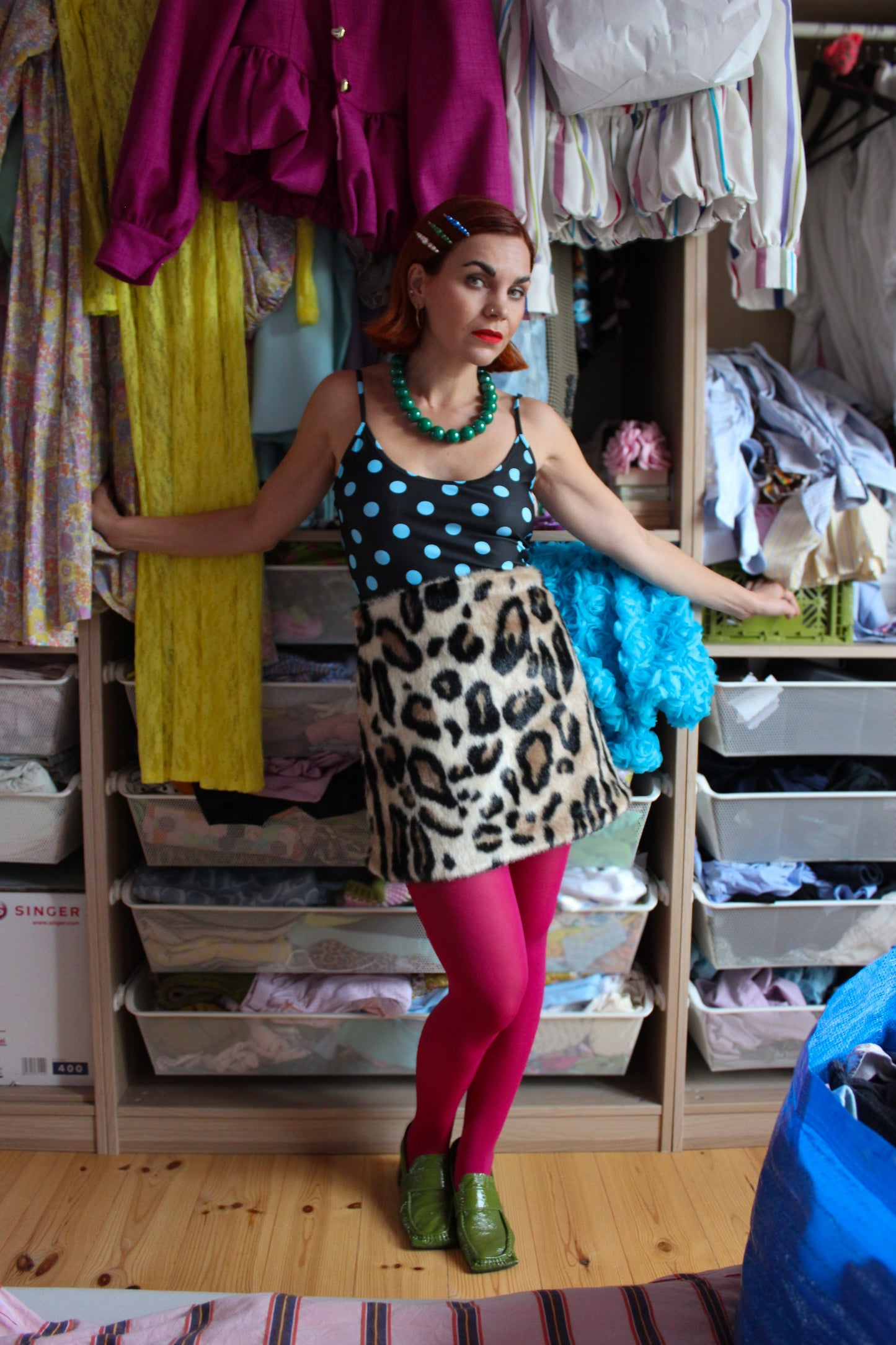 Fran Mini A Skirt - Faux Leo