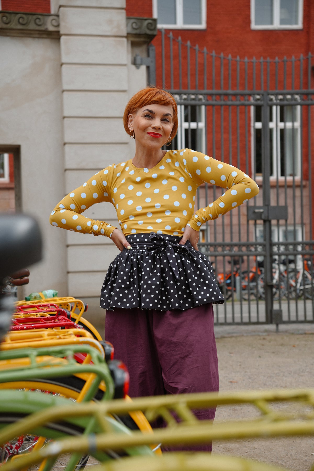 Bobbie Beam Wrap Skirt - Polka Noir