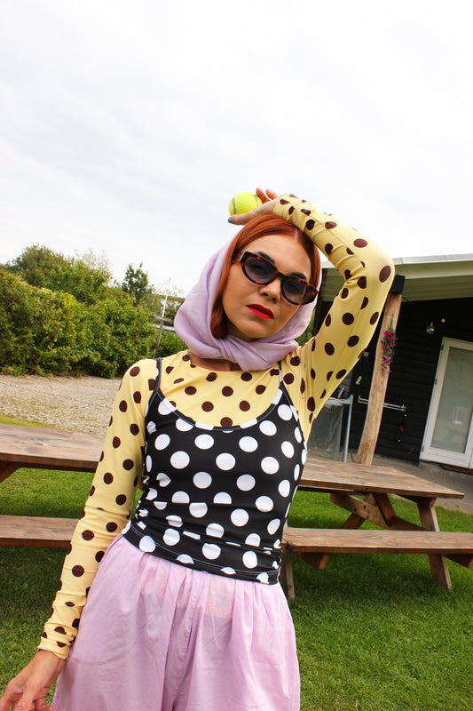 Balula Singlet - Black Dottie READY TO SHIP