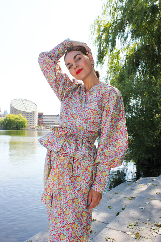 Keep Me Close Top - Pomegranate Flowers LIMITED