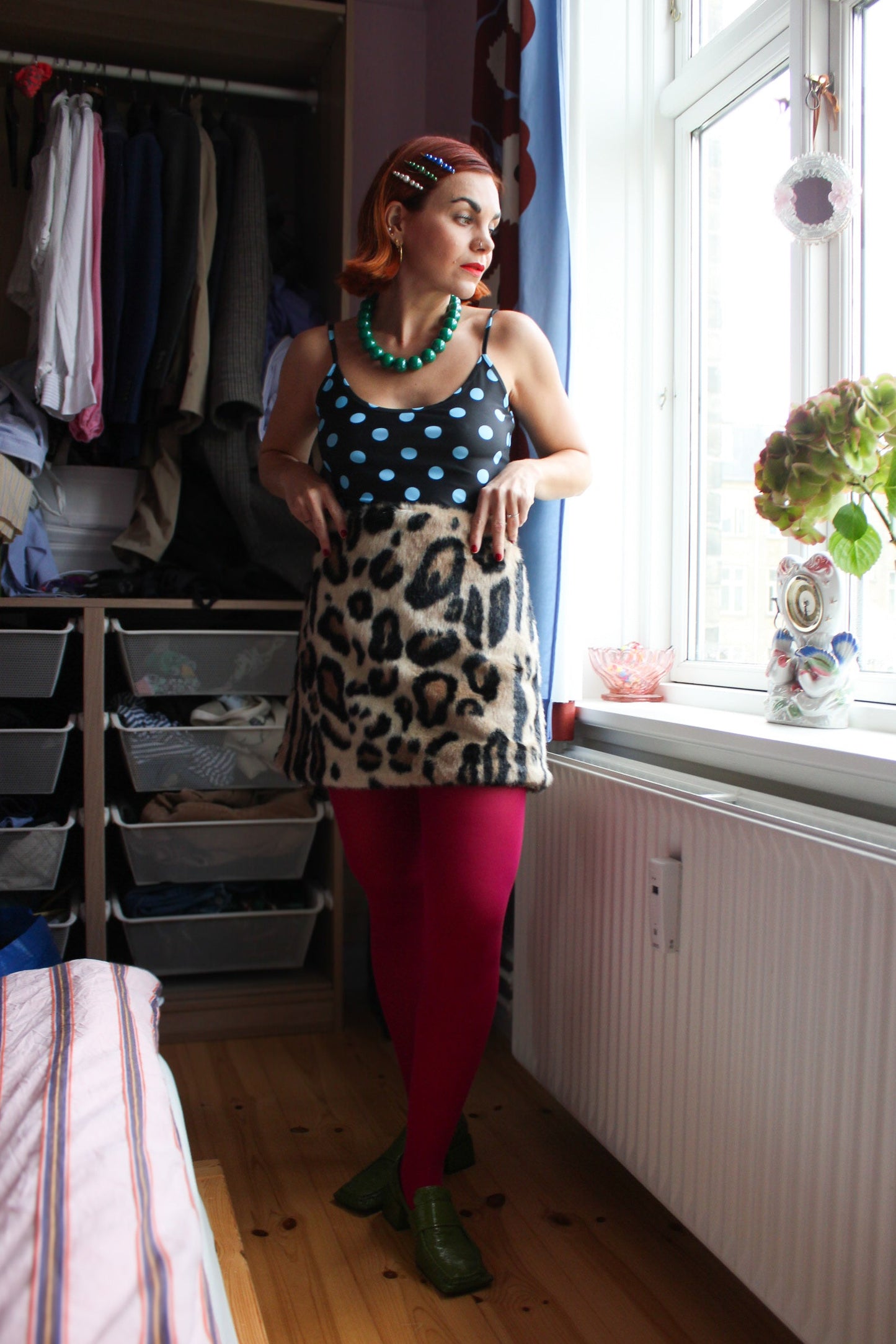 Fran Mini A Skirt - Faux Leo