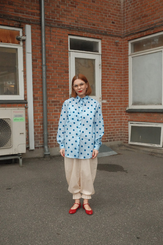 Tone Of Eternity Shirt - Blue On Blue Polka