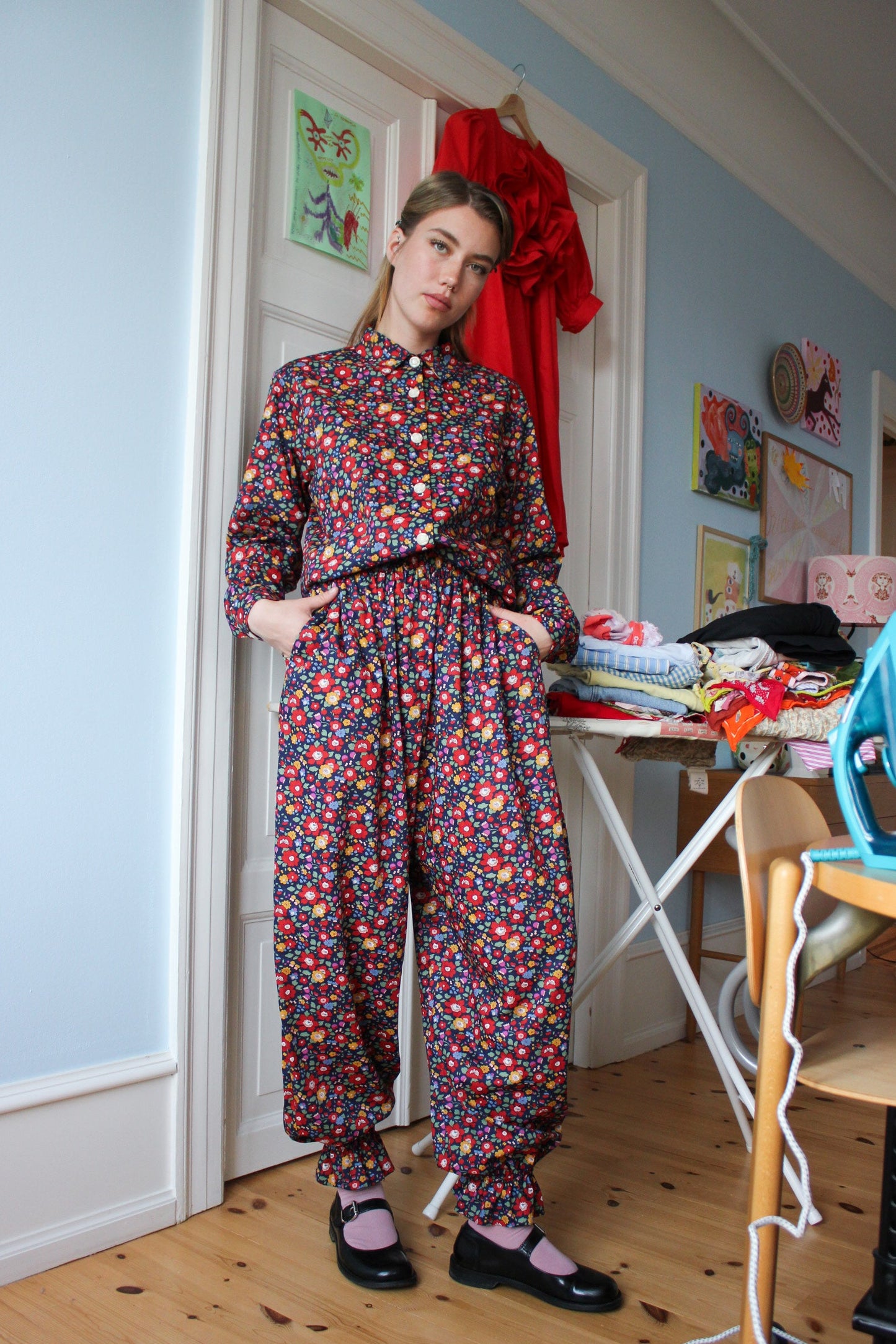 Nancy Mamelukes - Midnight Blue Flowers