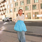 Cordelia Mini Ball Skirt - Rosie Blue
