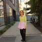 Almost a Prom Mini Dress - Gloomy Yellow & Warm Cuddle Lilac