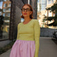 Almost a Prom Mini Dress - Gloomy Yellow & Warm Cuddle Lilac