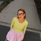 Almost a Prom Mini Dress - Gloomy Yellow & Warm Cuddle Lilac