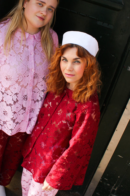 Prysselius Lace Shirt - Butterfly Burgundy
