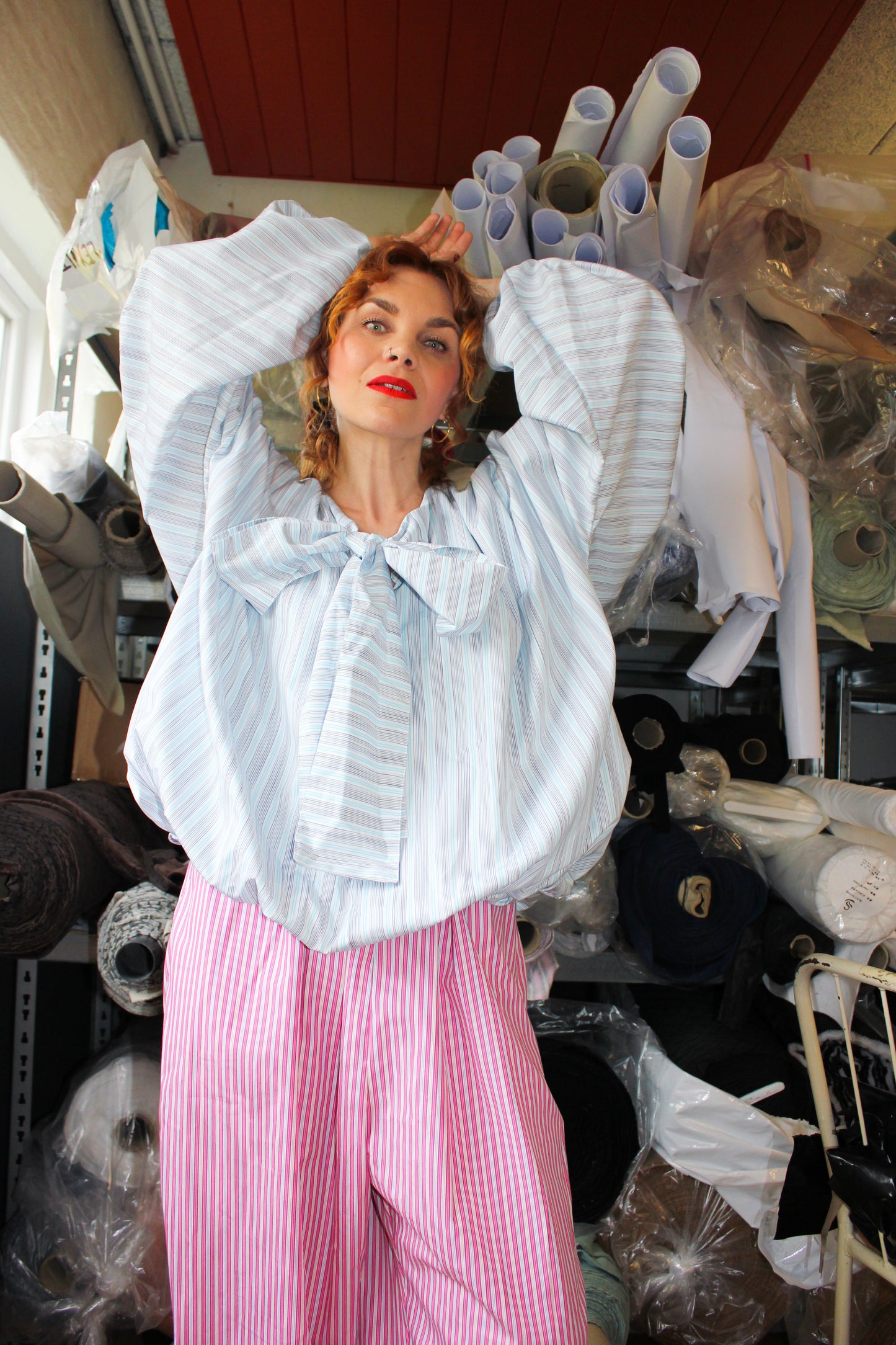 Babette Blouse - Stripy Licorice