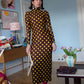 Wavy Dress - Coffee Noir Dots