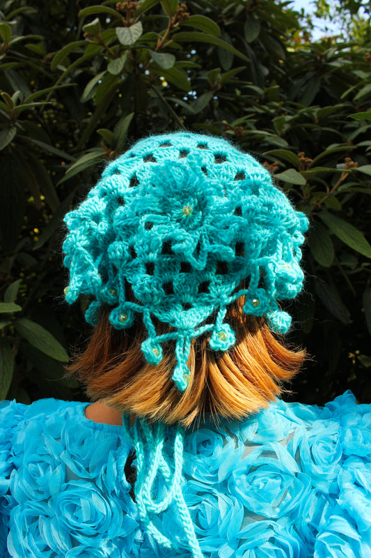 Dolores Bedazzled Flower Scarf - Crochet Pattern (DK)