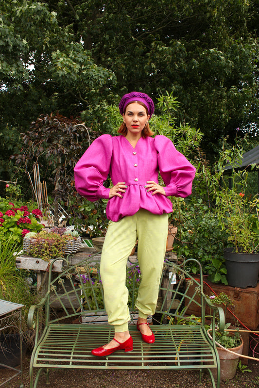 Gardenia Slumber Pants - Gloomy Butter Yellow Stripes