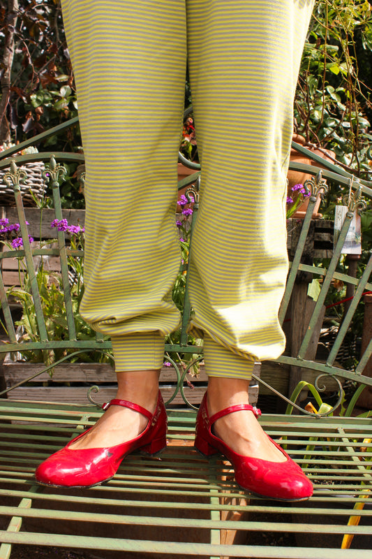 Gardenia Slumber Pants - Gloomy Butter Yellow Stripes