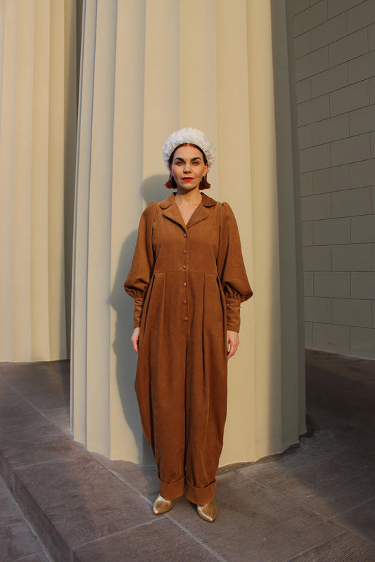 Barbara Balcony Jumpsuit - Hazel Coduroy
