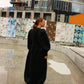 Whipped Cream Cake Maxi Coat - Night Sky Velvet