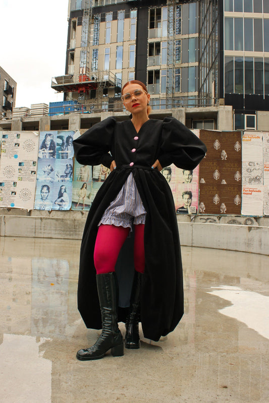 Whipped Cream Cake Maxi Coat - Night Sky Velvet