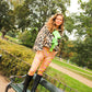 Fab Legs printed tights - Logo Swirls Pink & Yellow