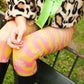 Fab Legs printed tights - Logo Swirls Pink & Yellow