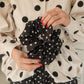 Meringue Scrunchie - Polka Noir READY TO SHIP