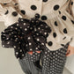 Meringue Scrunchie - Polka Noir READY TO SHIP
