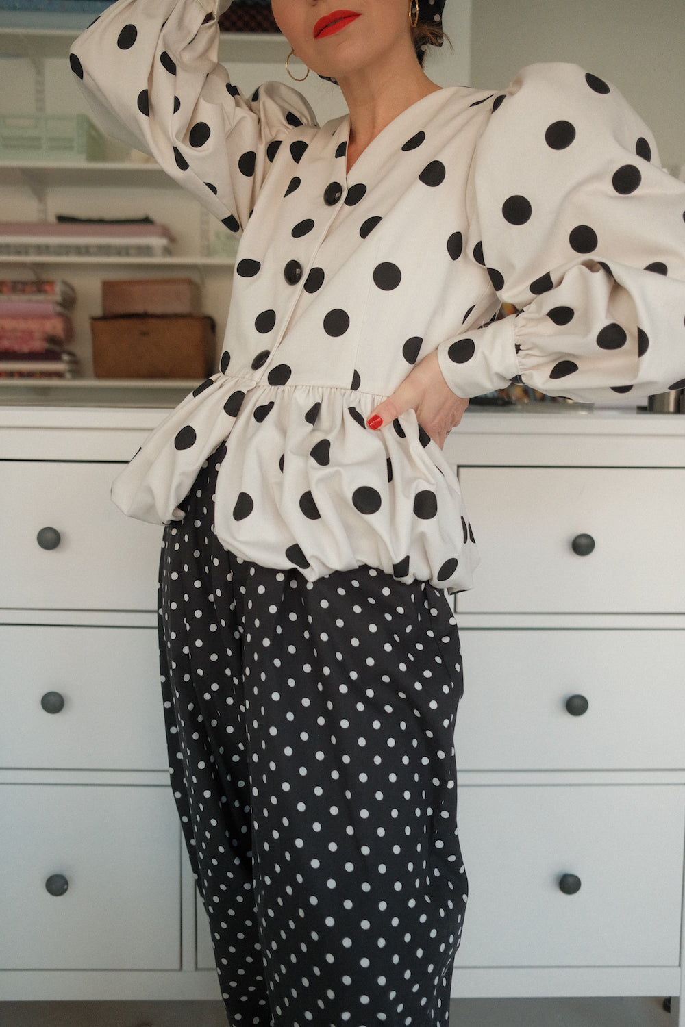 Whipped Cream Cake Jacket - Polka Noir