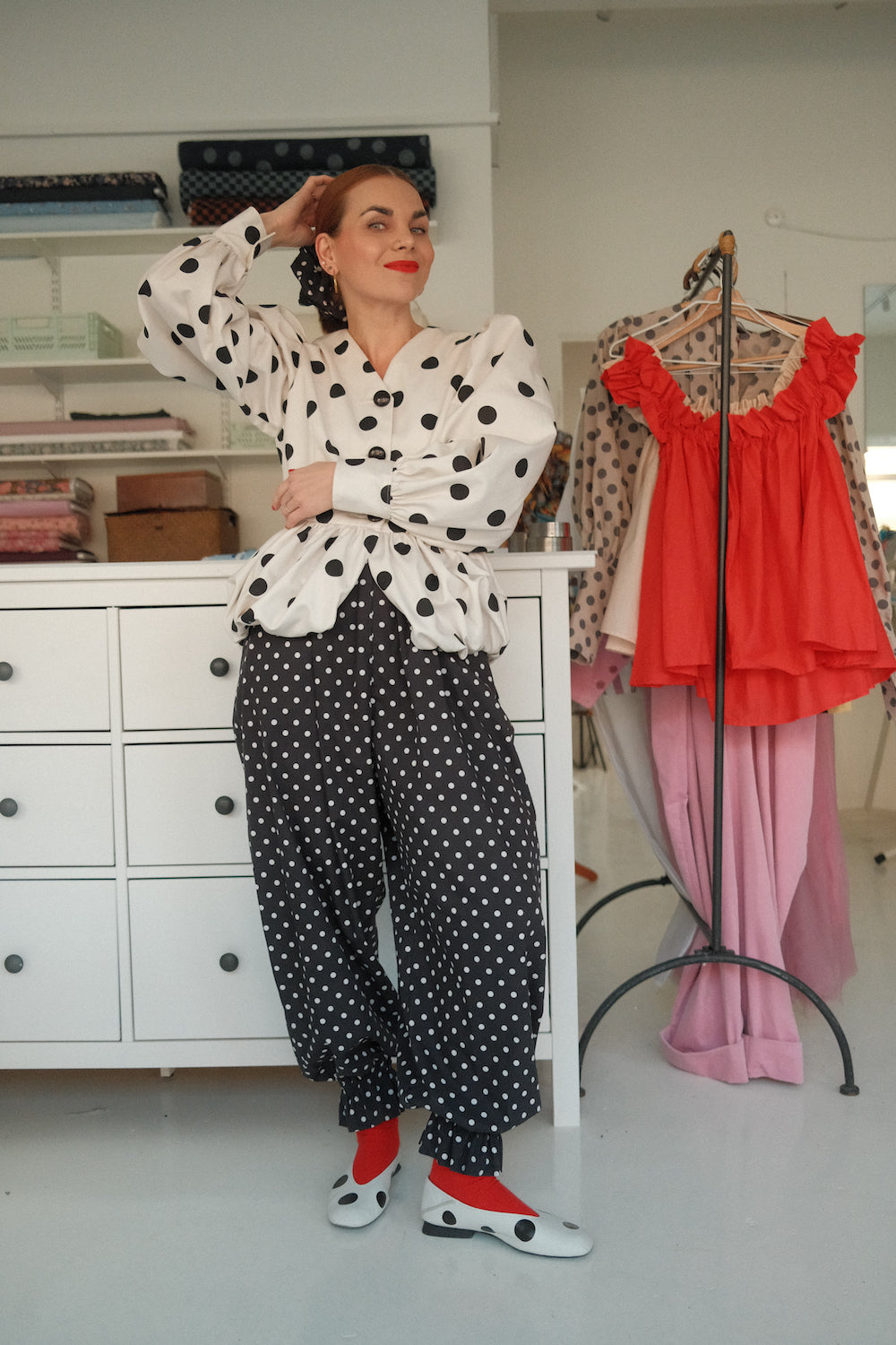 Whipped Cream Cake Jacket - Polka Noir