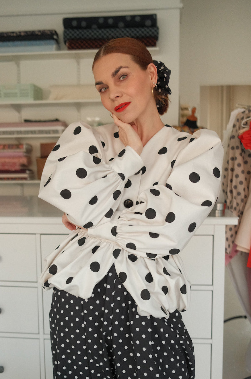 Whipped Cream Cake Jacket - Polka Noir