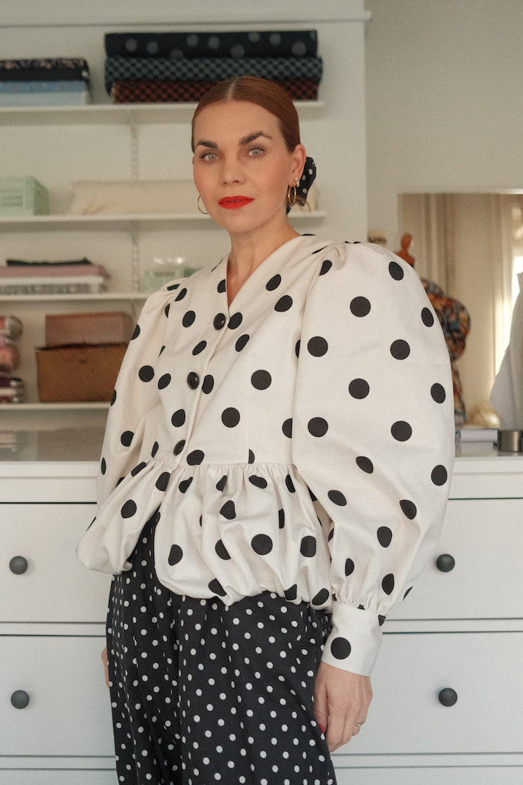 Whipped Cream Cake Jacket - Polka Noir